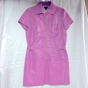Coach pink leather dress